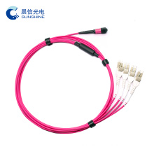 Hot selling 8 core 12 core 24 core,48F,72F,96F,144F,360F OM3 Fiber Optical MPO Patch cord MPO Connector